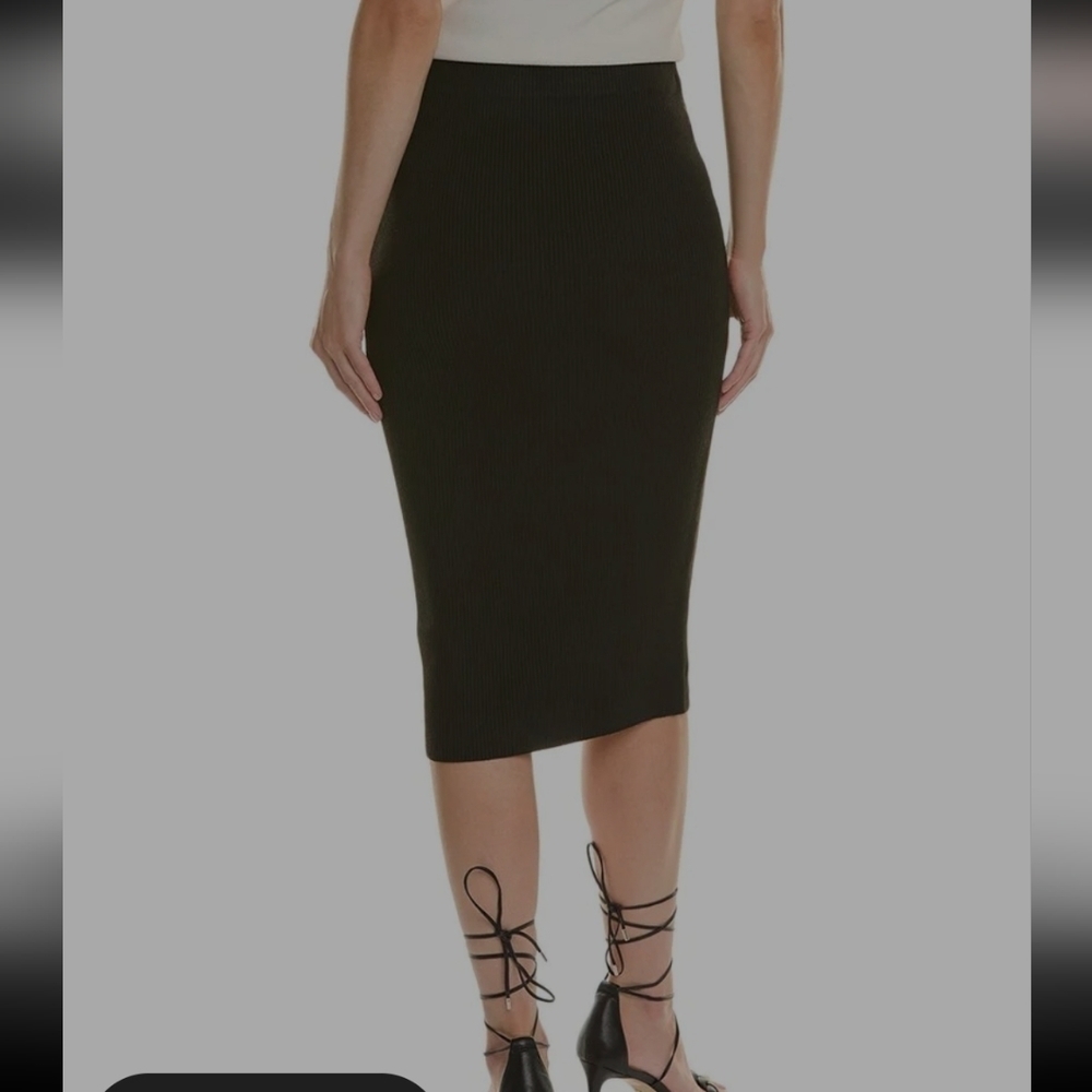 Rachel Zoe Black Ribbed Sweater Midi Skirt. Size XL. New. - Picture 2 of 8